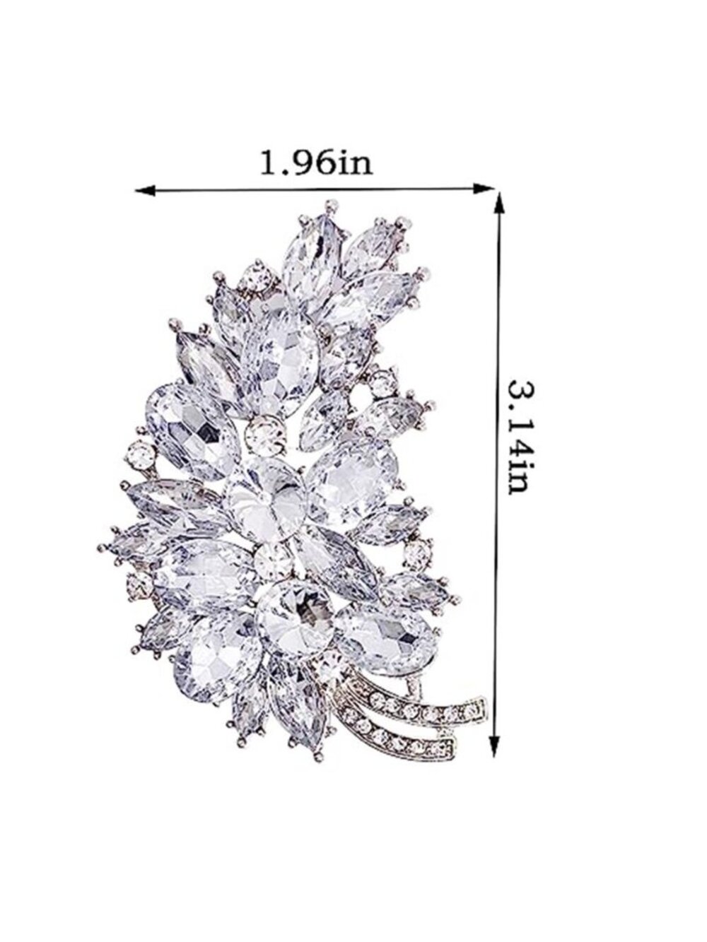 Vintage Green Austrian Crystal Flower Leaf Bouquet Clusters Large Big - Picture 6 of 6